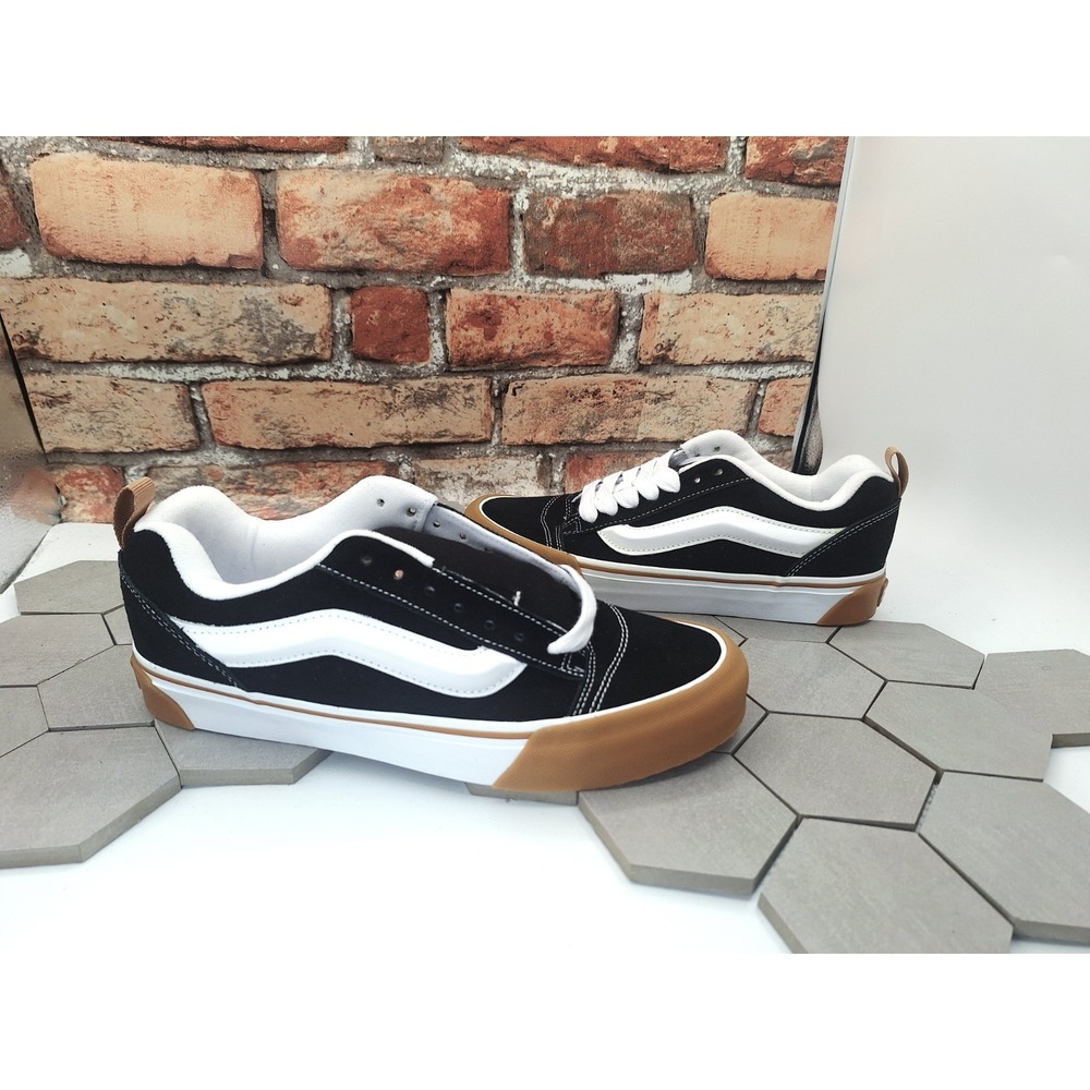 Vans Knu Skool Mens Sz 7.5 Skate Shoes Black White Gum Bumper Rare
